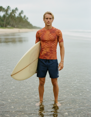 Citrus Orange Emerald Rash Guard Men's Rashguard — Lolekai