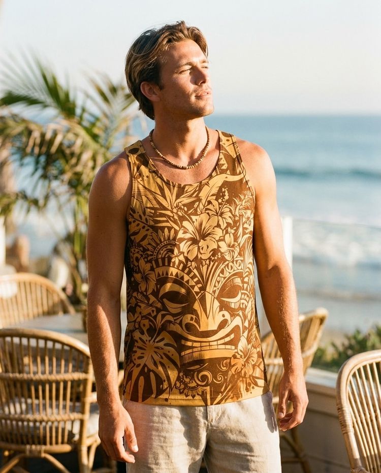 Men's Amber Haze Honua Lehua men's tank tops