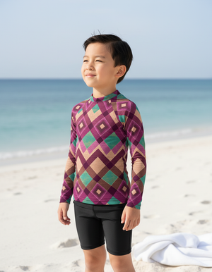 Rhodonite Horizon Rash Guard Kids Rash Guard — Dripper