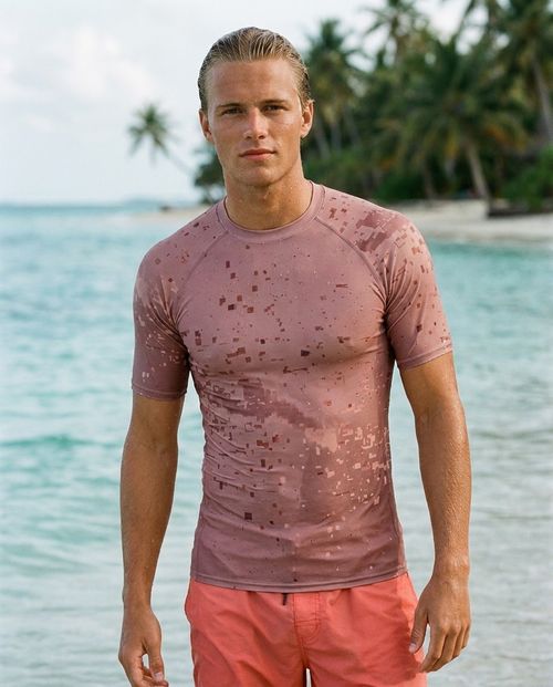 Dusty Rose Zest Rash Guard Men's Rashguard — Lolekai