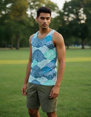 Men's Blue Aura Zenith tank tops