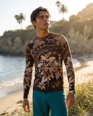 Men's Coffee Bean Koa Uli men's rashguards