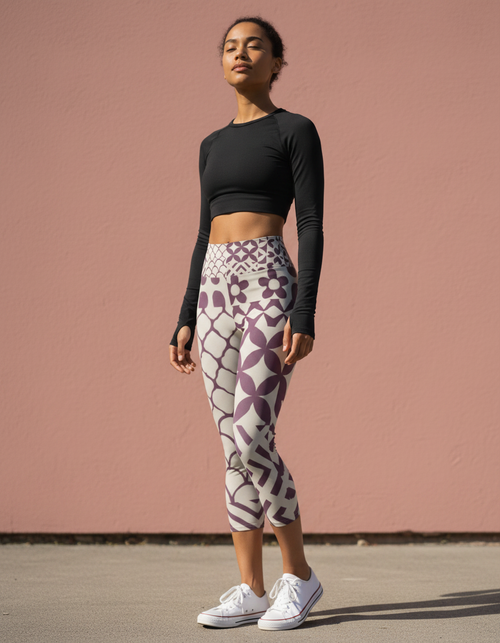 Rhodonite Vivid Capri Yoga Leggings Capri Yoga Leggings — Dripper
