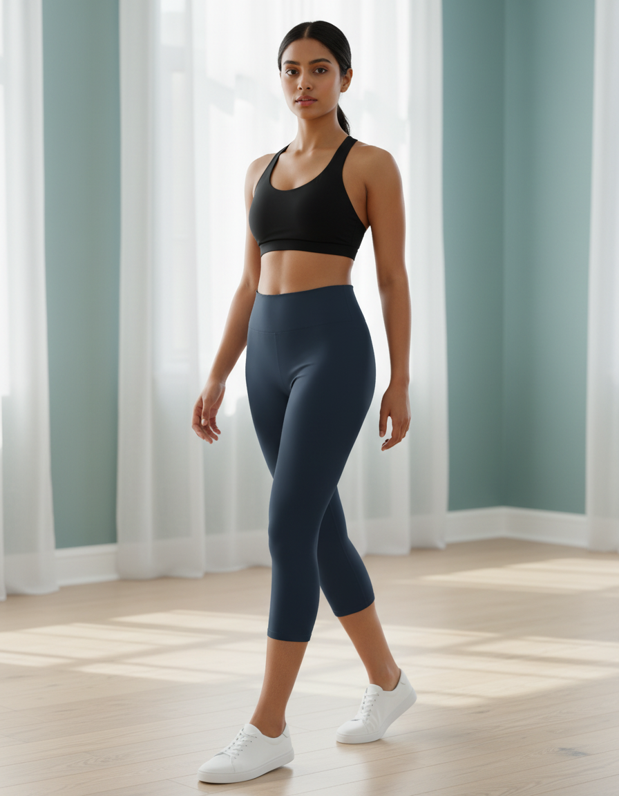 Capri-Yoga Leggings in Hale Navy