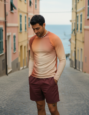 Men's Burnt Sienna Prism men's rashguards