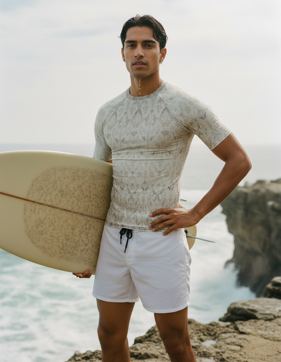 White Onyx Siam Rash Guard Men's Rashguard — Lolekai