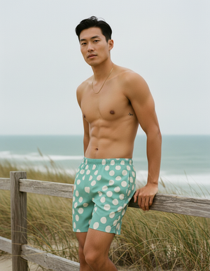 Jelly Mint Tide men's swim trunks