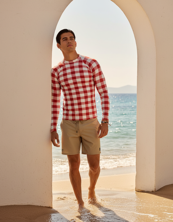 Gingham Collection men's rashguards