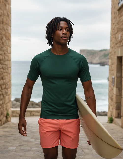 Bottle Green Rash Guard Men's Rashguard — Lolekai