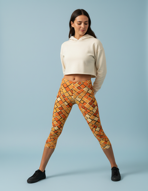 Citrus Orange Vortex leggings