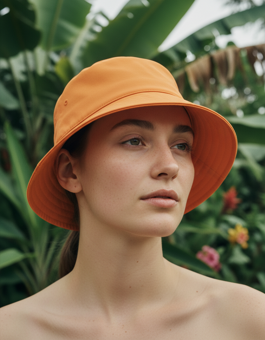 Bucket hat in Clementine