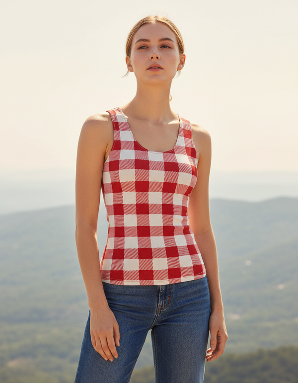 Gingham Collection women's tank tops