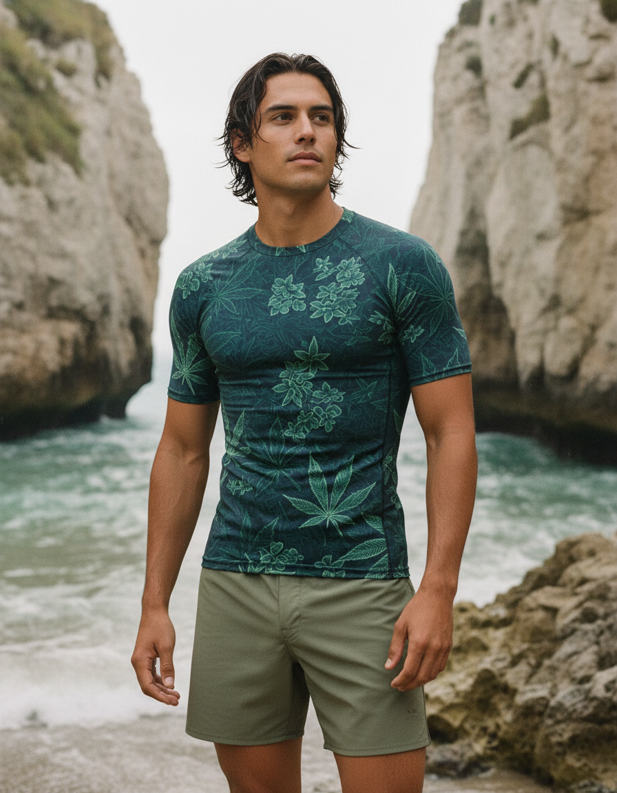Transformative Teal Kumo Rash Guard Men's Rashguard — Lolekai