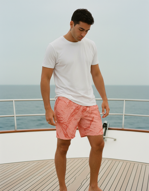 Coral Eclipse Men's Swim Trunks Men's Swim Trunks — Dripper