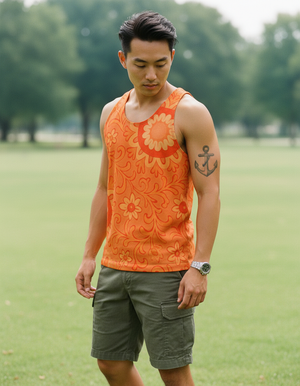 Men's Citrus Orange Zarif tank tops