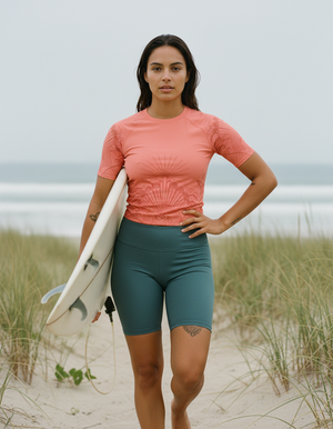Neon Coral Elysium Rash Guard Men's Rashguard — Lolekai