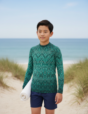 Youth Transformative Teal Siam youth rashguards