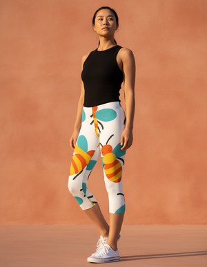 Honeycomb Leggings Capri Leggings — Dripper