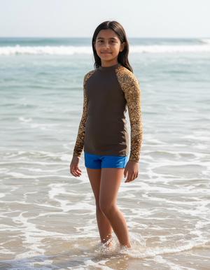 Coffee Bean Zellige Youth Rash Guard Youth Rash Guard — Dripper