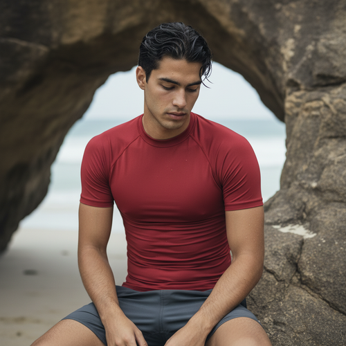 Valentino Red Rash Guard Men's Rashguard — Lolekai