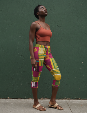 Electric Fuchsia Ubuntu Leggings Capri Leggings — Dripper