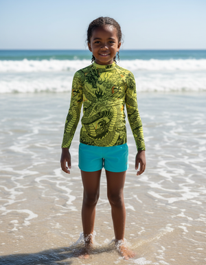 Kids Runway Chartreuse Ember kids rashguards