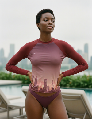 Women's Dusty Rose Kairo women's short-sleeve rashguards