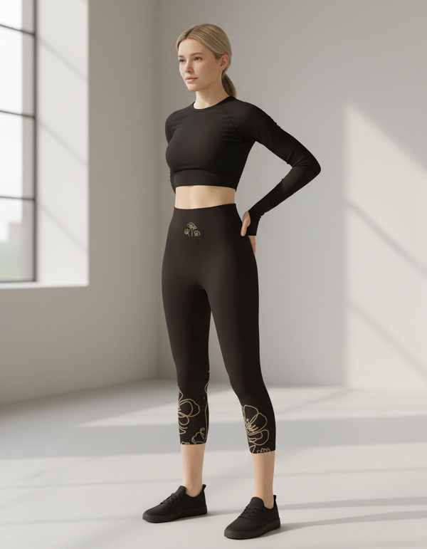 Ink Botanica capri yoga leggings