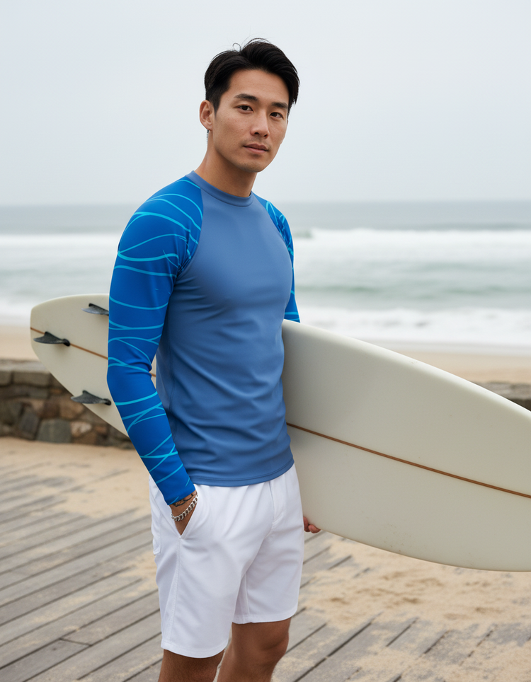 Men's Ocean Wave Rash Guard