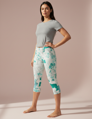 Turquoise Haven Capri Leggings Capri Leggings — Dripper