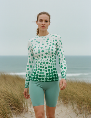 Jelly Mint Pixel Rash Guard Women's Rashguard — Dripper