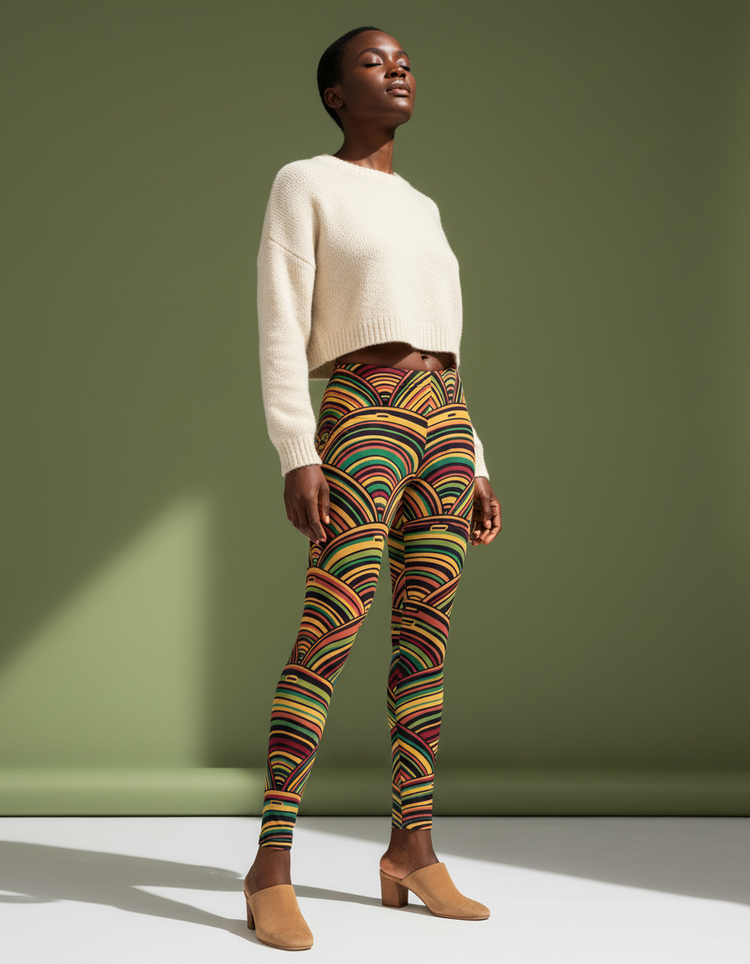 Women's Japanese Seigaiha Leggings
