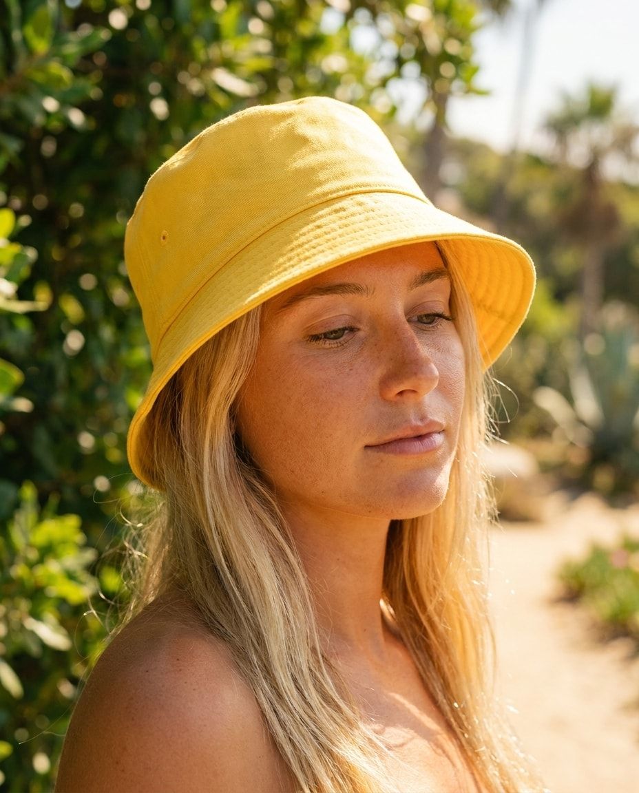 Lemon Yellow Sherbet Deck bucket hats