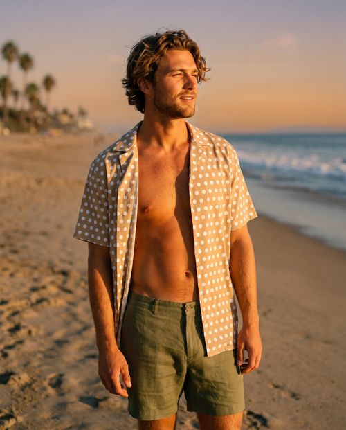 Sand Polka Hawaiian Shirt
