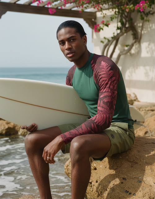 Amaranth Emerald Rash Guard Men's Rashguard — Lolekai