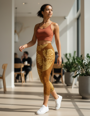 Amber Haze Celestial Capri Yoga Leggings Capri Yoga Leggings — Dripper