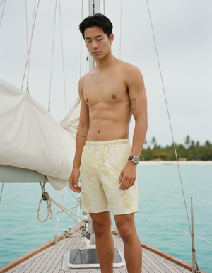 Lemon Yellow Haven men's swim trunks