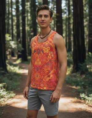 Coral Vibrante Tank Top Men's Tank Top — Dripper