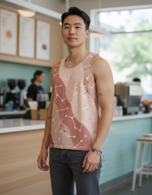 Dusty Rose Nebula Tank Top Men's Tank Top — Dripper