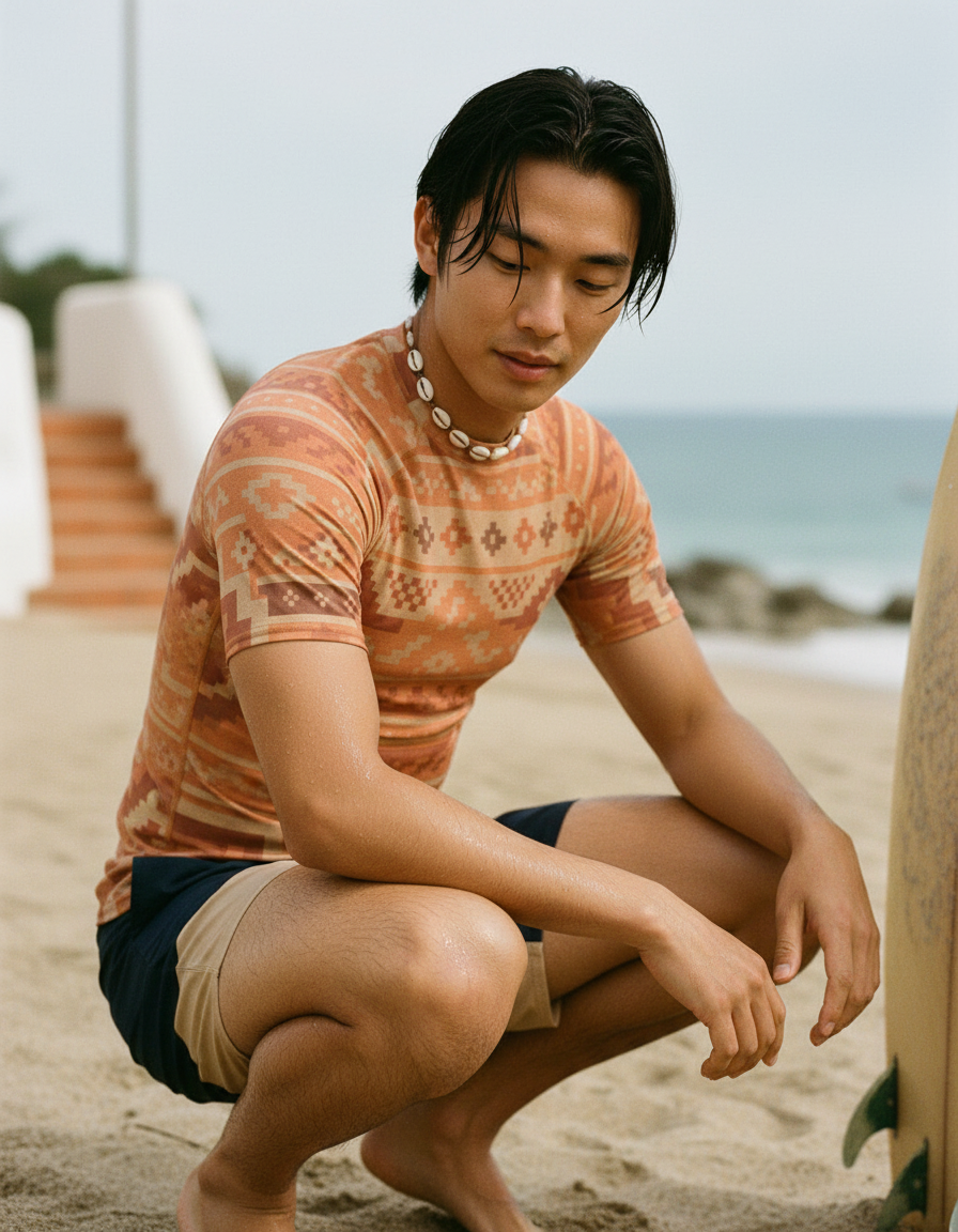 Citrus Orange Cielo Rash Guard Men's Rashguard — Lolekai