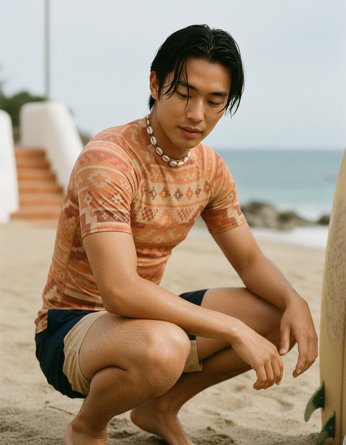 Citrus Orange Cielo Rash Guard Men's Rashguard — Lolekai
