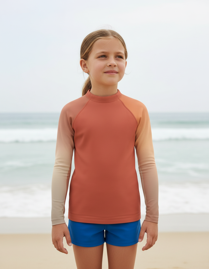 Rashguard — Kids Burnt Sienna Prism