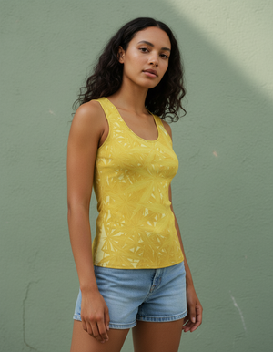 Women's Lemon Yellow Yuki women's tank tops