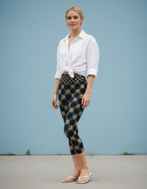 Kasuri capri yoga leggings