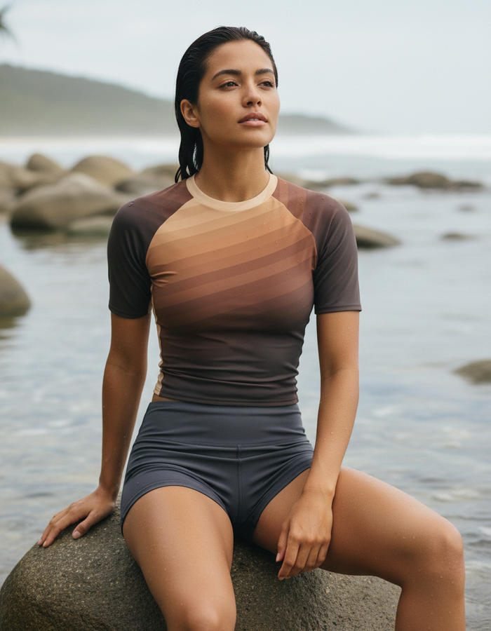 Rashguard — Women's Coffee Bean Ripple