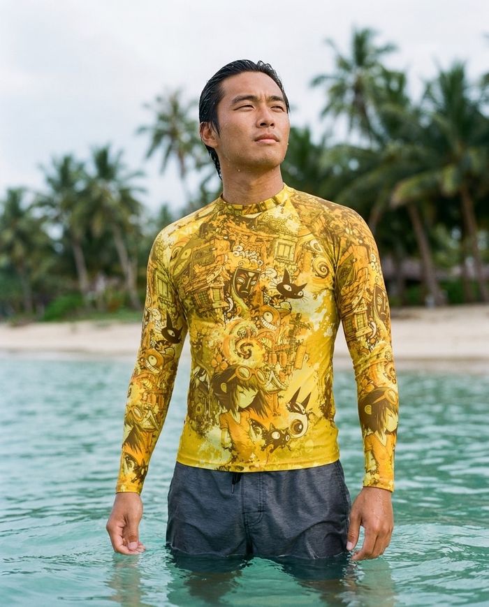 Rashguard — Men's Lemon Yellow Bakeneko