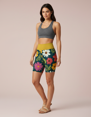 Daisy Yoga Shorts Yoga Shorts — Dripper