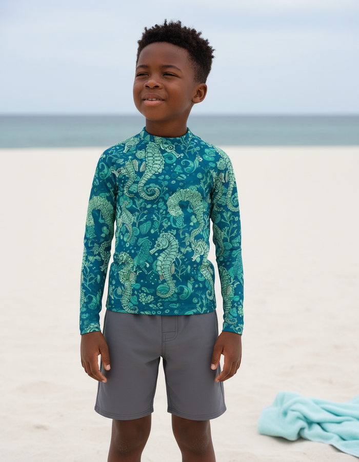 Rashguard — Kids Turquoise Triton