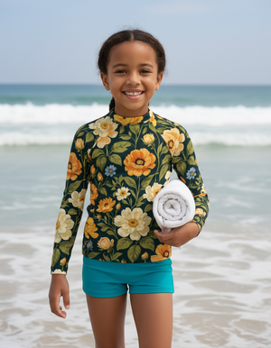 Lemon Yellow Elysium Rash Guard Kids Rash Guard — Dripper