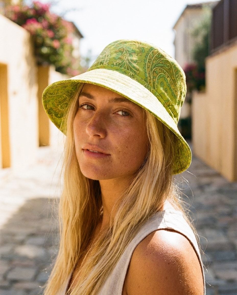 Lime Zarif bucket hats — view 1 of 2